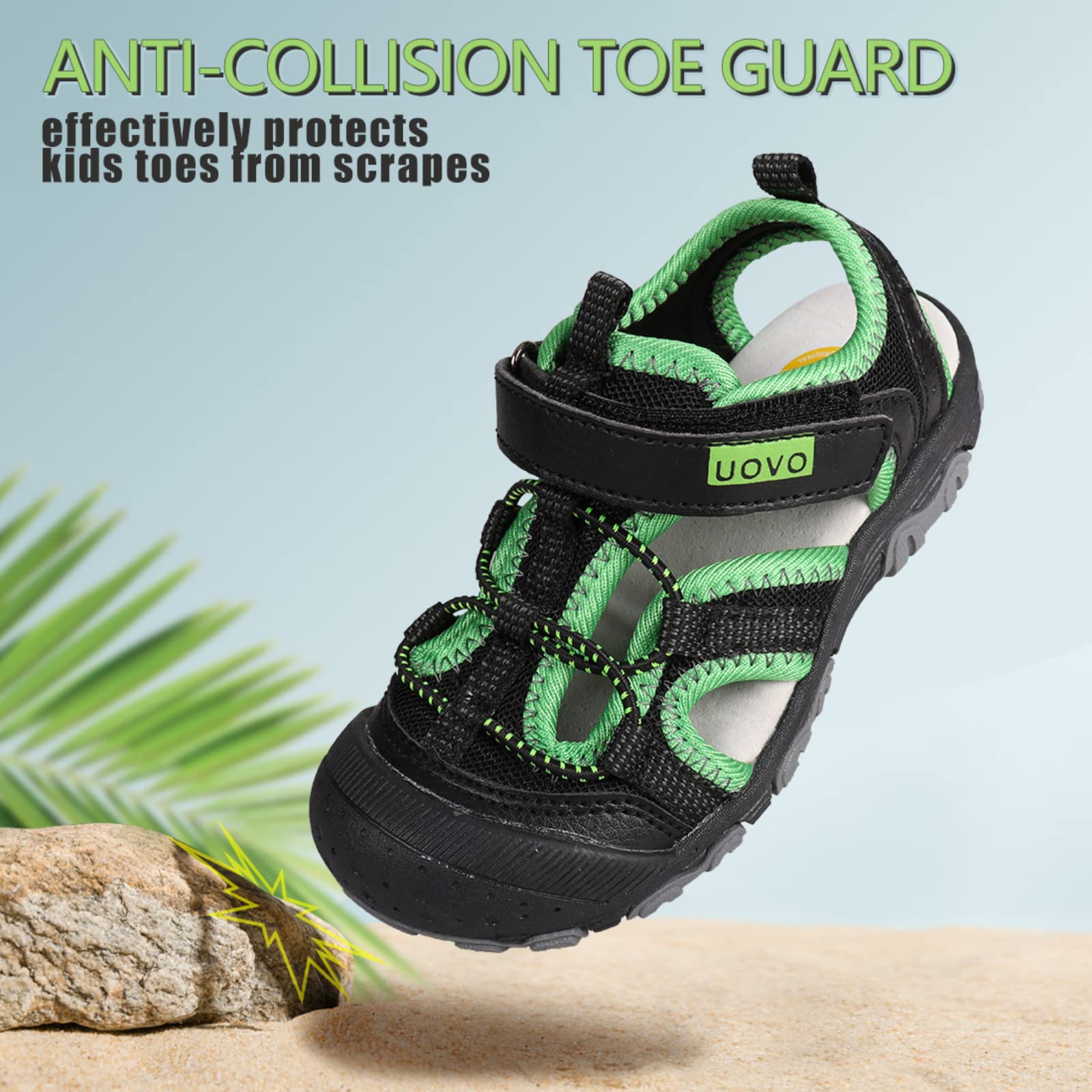 Chicos Sandalias Niños Trekking Senderismo Sandalias Cerrado Toe Atlético Verano Zapatos para Playa, color Negro, talla
