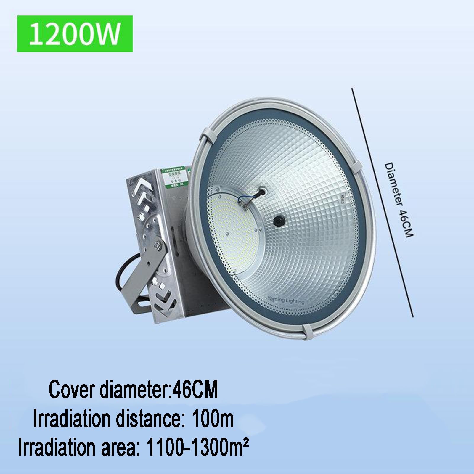 Projecteur LED haute puissance pour grue à tour, éclairage extérieur haute luminosité pour chantiers et places publiques, projecteur de cour étanche, projecteur de recherche/projecteur (1200 W (200-2