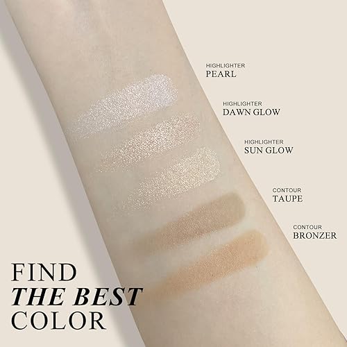 Miniatura 4 de KYDA Paleta de contorno para esculpir la cara, polvo prensado de contorno suave y brillante, ultrafino, ligero, fácil de mezclar, maquillaje de