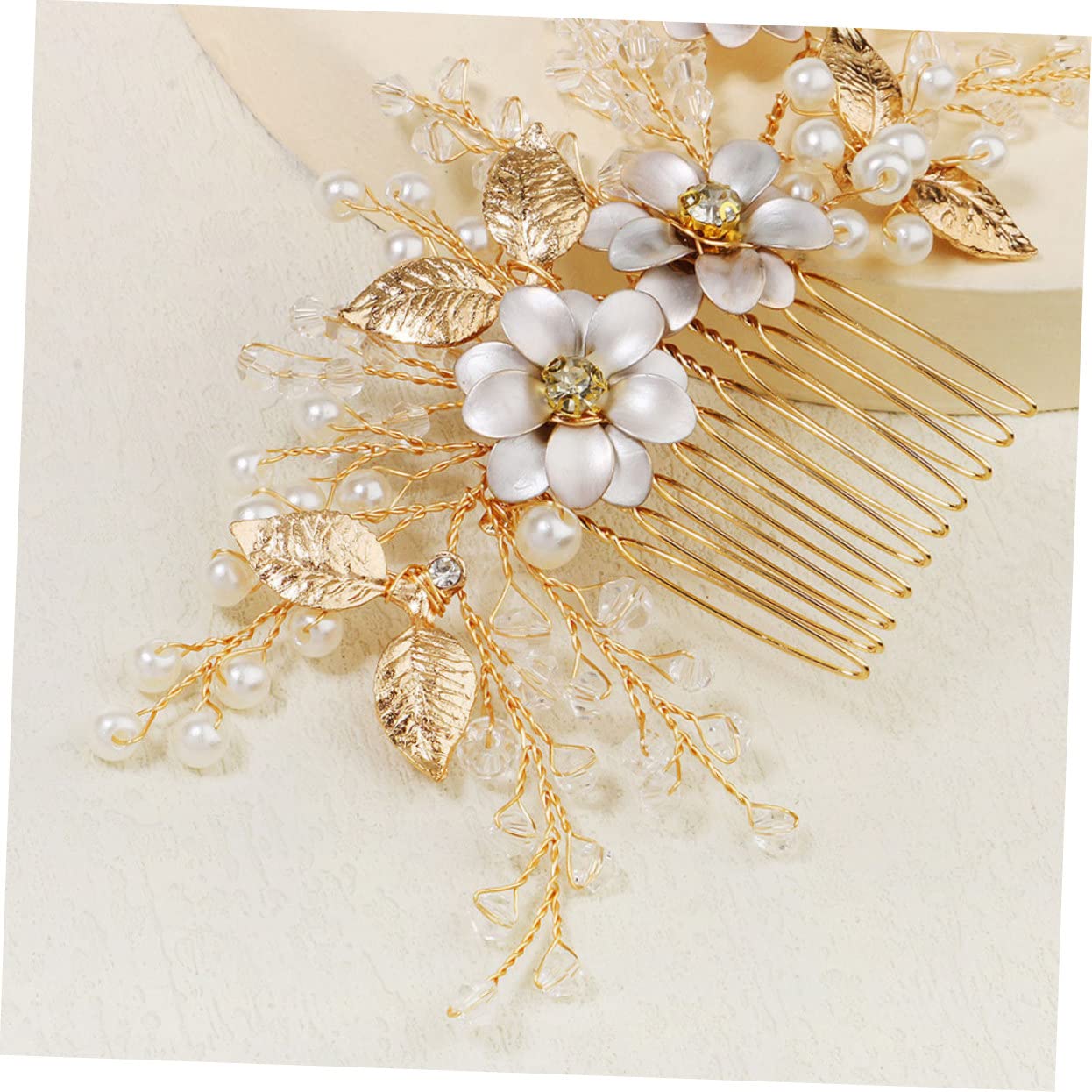 minkissy 3 Piezas Peine De Cuentas Peine Lateral De Pinzas Para El Cabello De Flores Para Mujeres Pasador De De Navidad Perder Suministros Para La Fiesta Boda