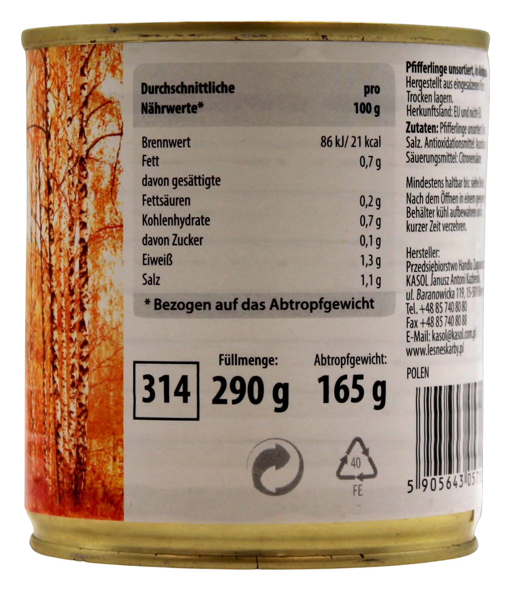 Wald Schatz Pfifferlinge unsortiert, 12er Pack (12 x 165g)