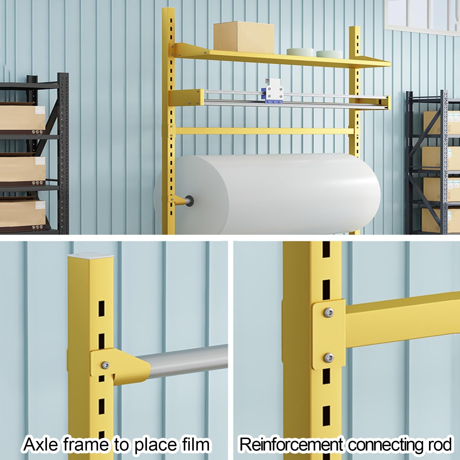 Dispenser di pluriball, involucro di pellicola estensibile indipendente per imballaggio, spostamento e spedizione efficienti