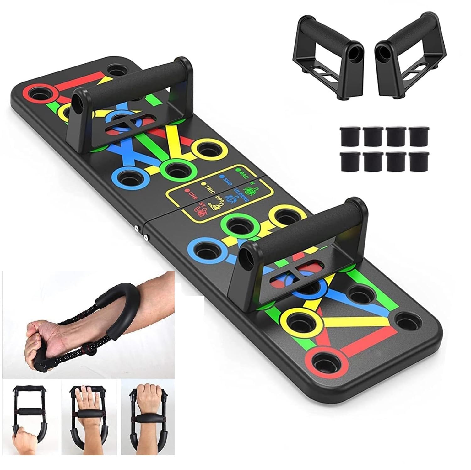 BANTKART Professional 1X Push-Up Board | 1X Forearms Strengthener Exerciser | Adjustable Biceps and Arm Exerciser | Wrist Exerciser| Full Body Wrokout Setup | Pushup Stand | Dips Stand | Athletes Choice For Men & Women-image-22