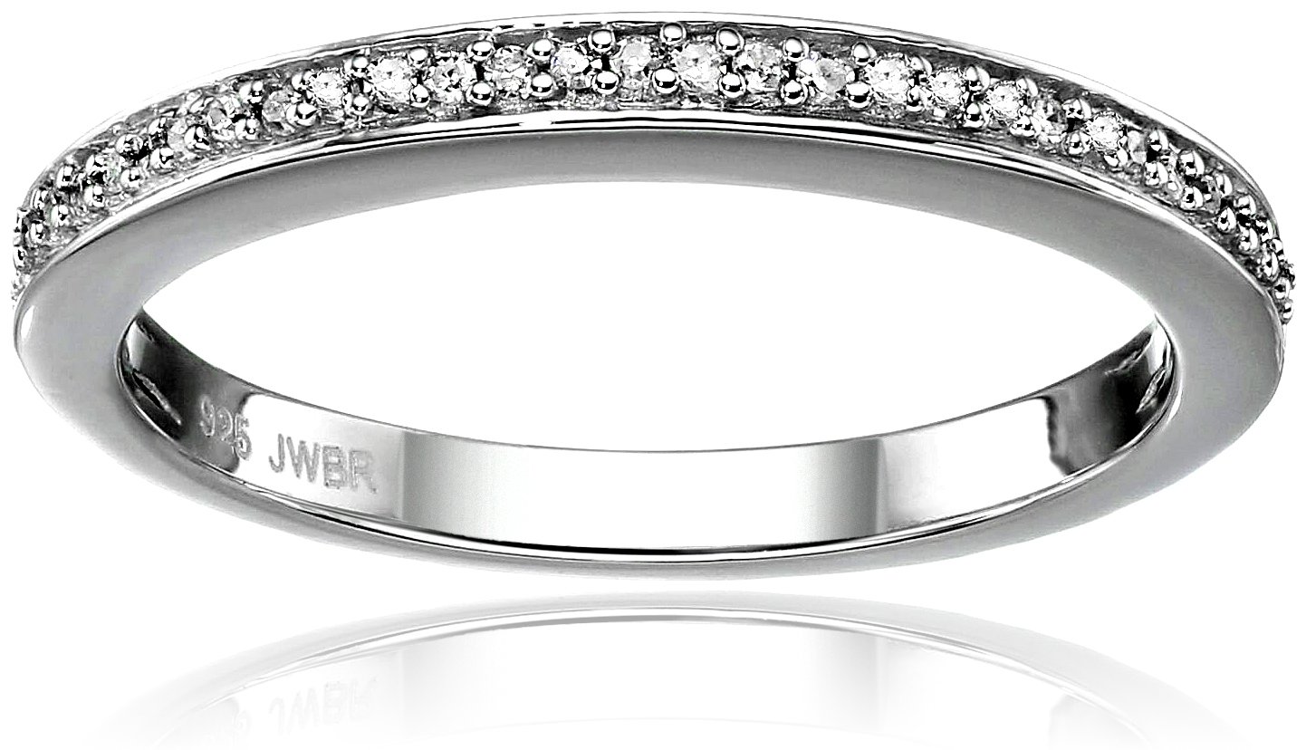 Amazon Collection Sterling Silver and Diamond Wedding Anniversary Ring