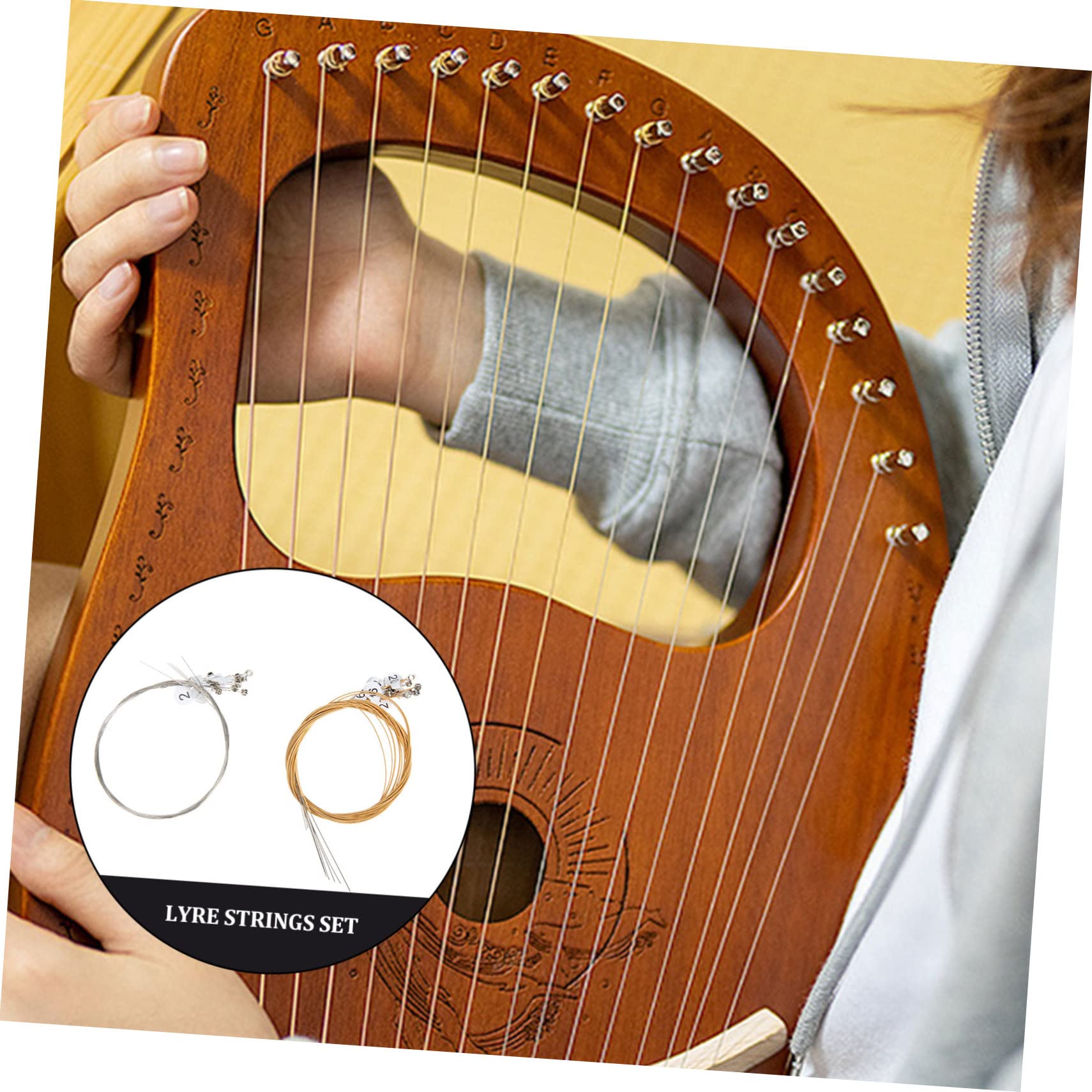 ibasenice 5sätze Lyra Saiten Stimmungsfähige Ersatzsaiten Für Lyra Robuste Metallsaiten Musikzubehör Für Anfänger Und Profis Für Harmonischen Und Einfache Installation