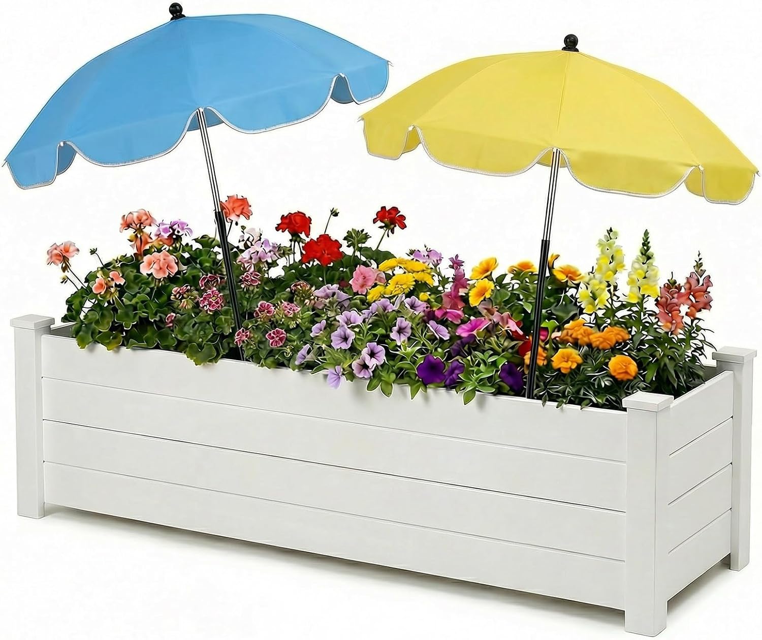 Garden Plant Umbrellas for Outdoor Plants, 24'' Upgraded Plant Shade Umbrella, 39.4'' Higher Sun Protection Cover Umbrellas with Windproof Base for Patio, Flower Pots, Garden Beds, Potted Plants