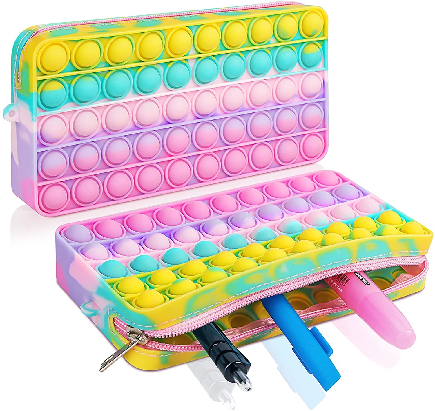 Toyshine Pop Pencil Case Popping Fidget Toy Bag,Push Bubble Silicone Sensory Cute School Supplies Large Capacity for Teen Girls Office Pen Case Women- Pastel 1 (B09T98STFY) Amazon Price History, Amazon Price Tracker