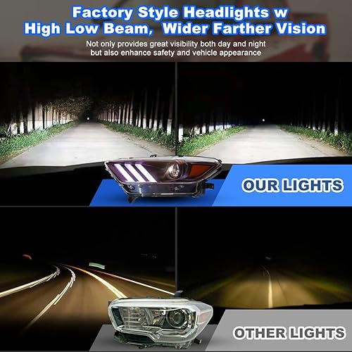 Miniatura 2 de Nixon Offroad Conjunto de faros delanteros de proyector para Ford Mustang Coupe y Convertible 2015-2017/Ford Shelby GT350 2016-2020, faros de haz