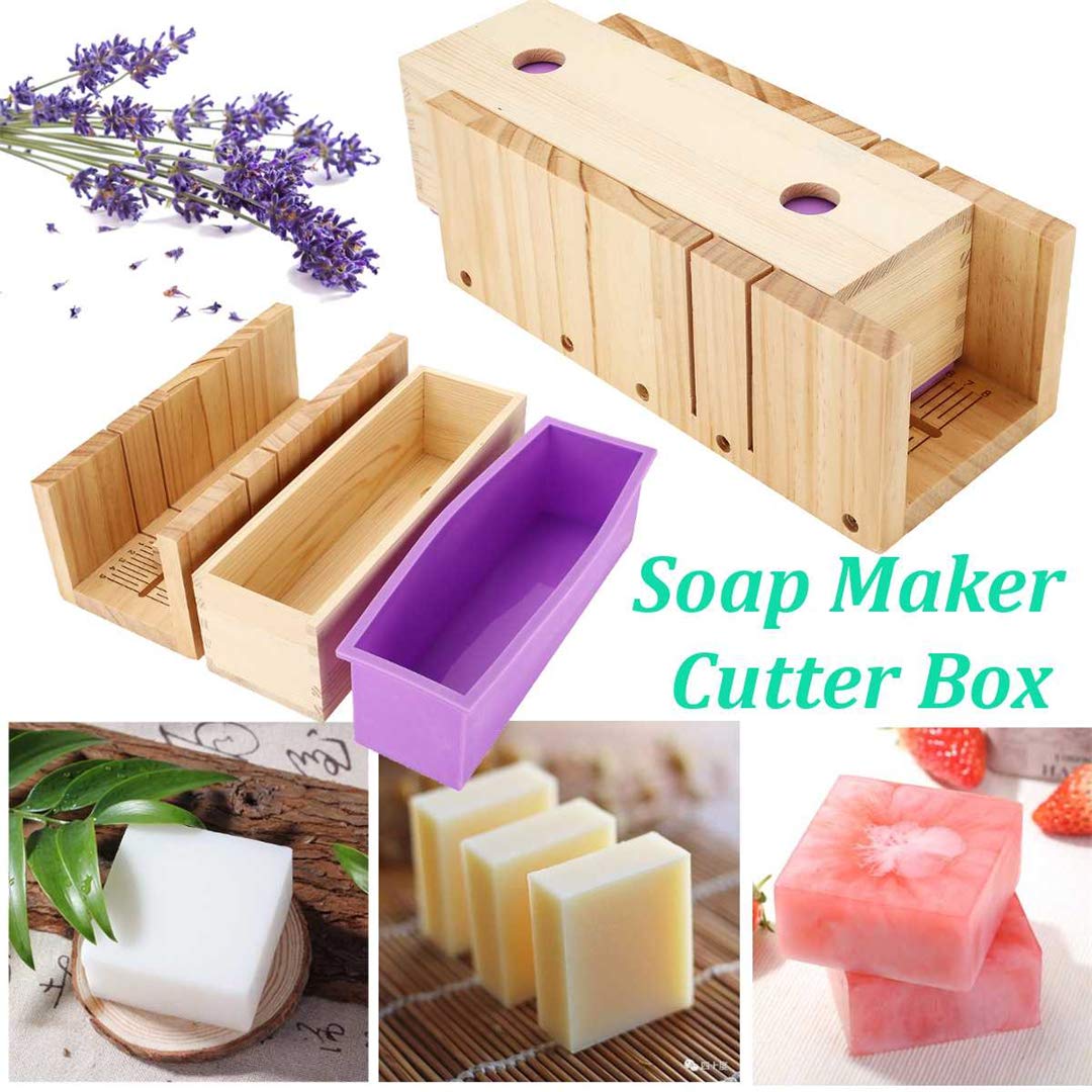 Jabón Cortador DIY Herramienta para Hacer Jabón Hecho a Mano - Ajustable Herramientas de Corte de Jabón de Madera Caja - Multifuncional Recta de Jabón de Herramientas de Rebanador #2
