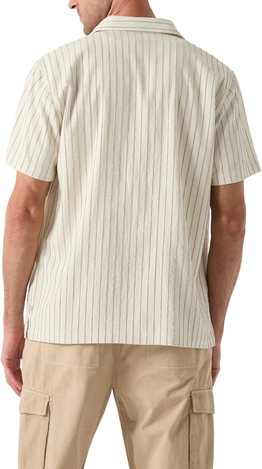 Guess Men's Short Sleeve Redford Stripe Shirt