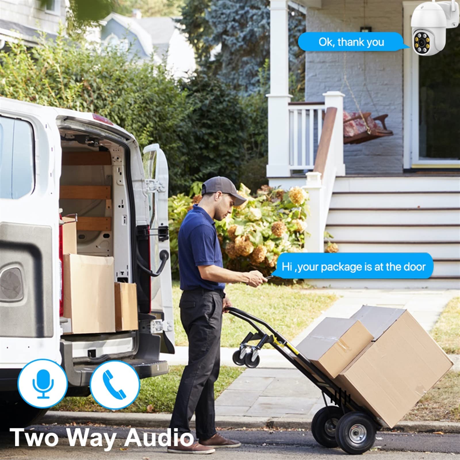 Telecamera WiFi Esterno, 8MP HD IP Camera Outdoor 4K H.265 Wireless PTZ Camera AI Tracking 5MP Security CCTV Camera P2P Videosorveglianza iCsee App,Sicurezza, Antifurto(8MP No SD Card)