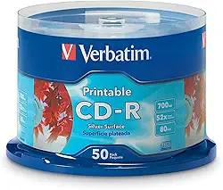 Verbatim 94554 52x 80 minutos CD-R, 50 Discos, Prata, 50-Disc