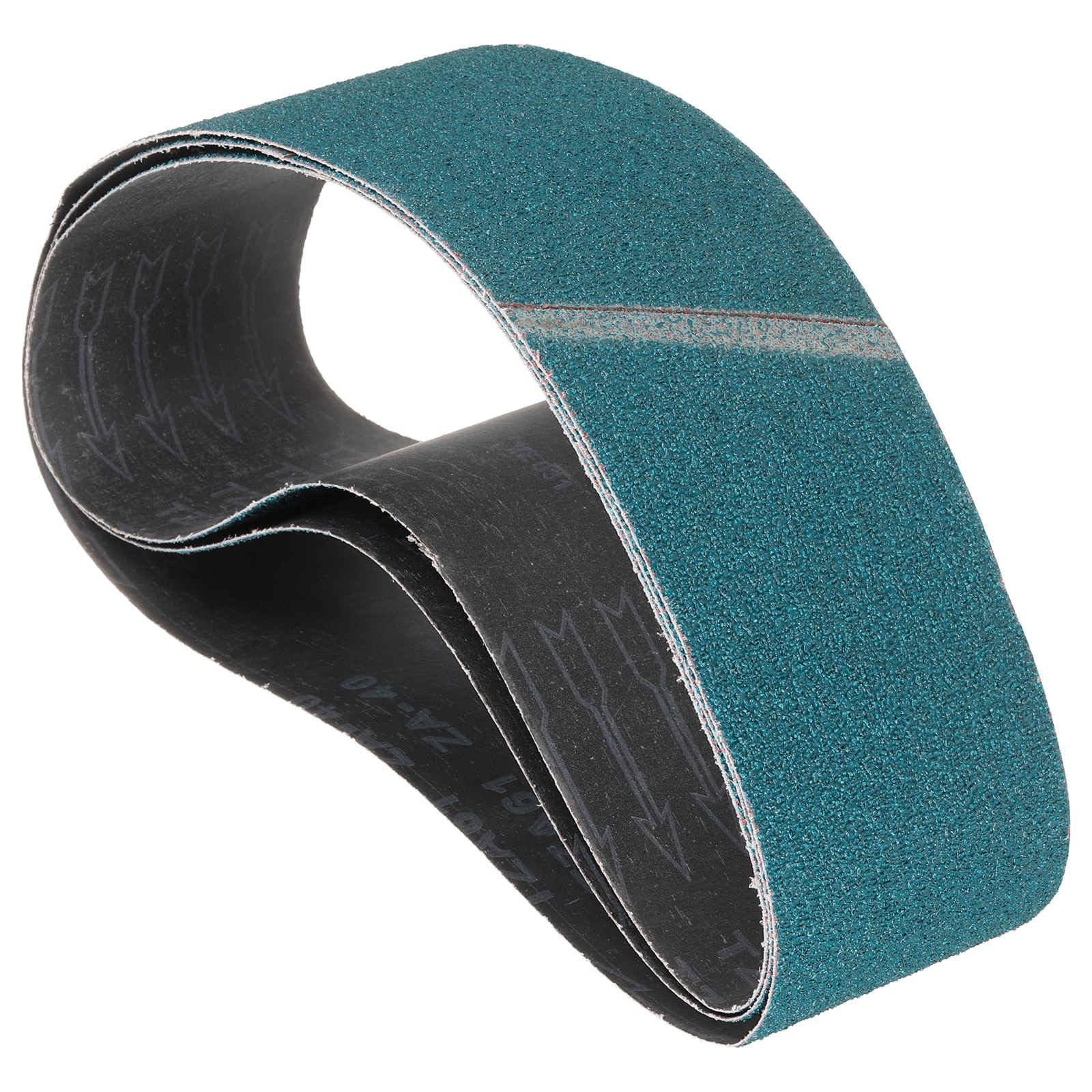 Kozelo 3 Pack Sanding Belt, 4 x 36 Inch 40/80/120 Grits Zirconia Abrasive Belt Sander Paper Suitable for Belt Sander Metal Grinding Wood Working and Weld Rust Removal — image 1
