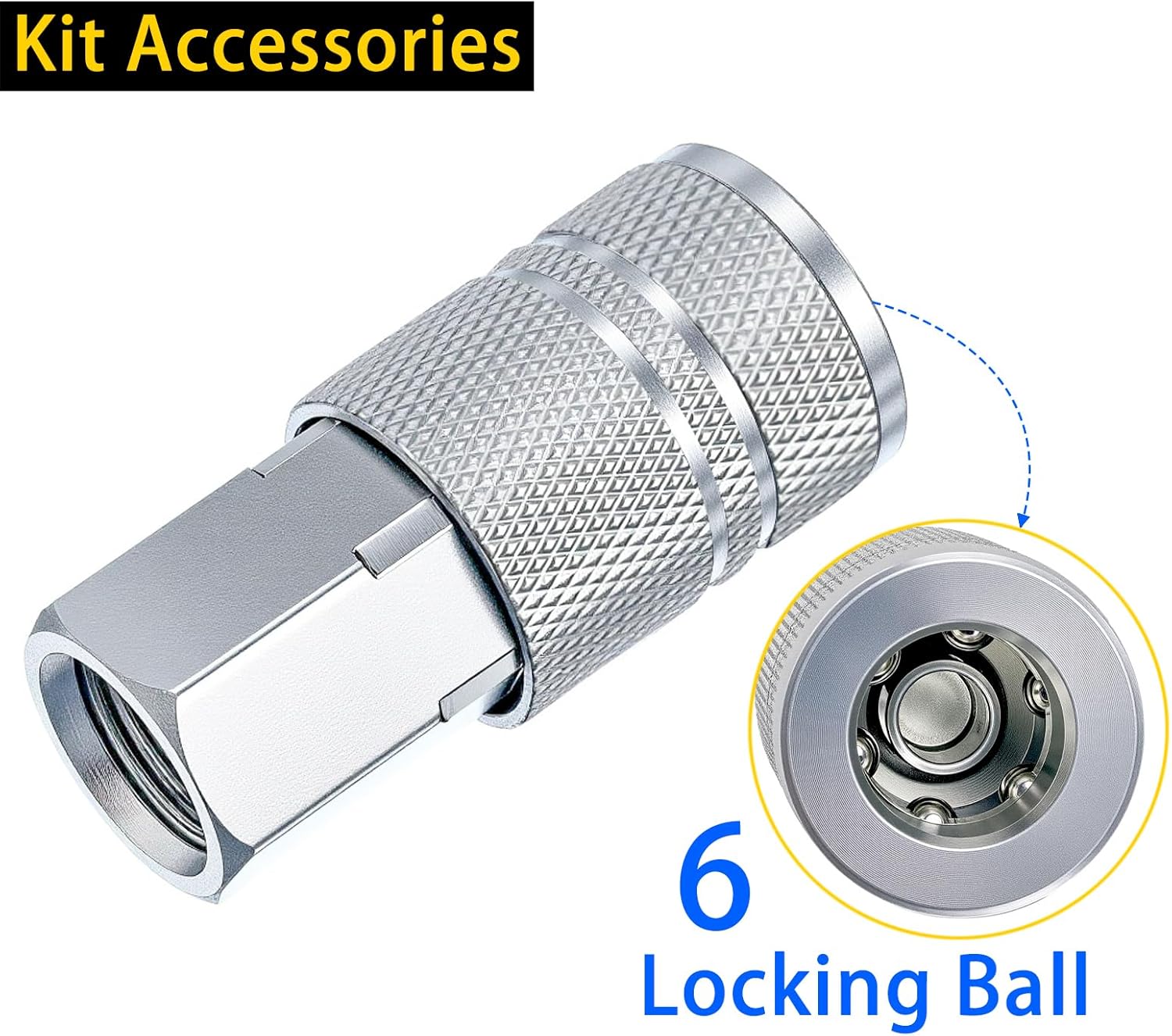 High Flow Air Hose Fitting Set 3/8 Inch NPT 24PCS Air Connect Fitting I/M Plug 8PCS Coupler 16PCS Hose Connectors Compressor Accessories Quick Connect