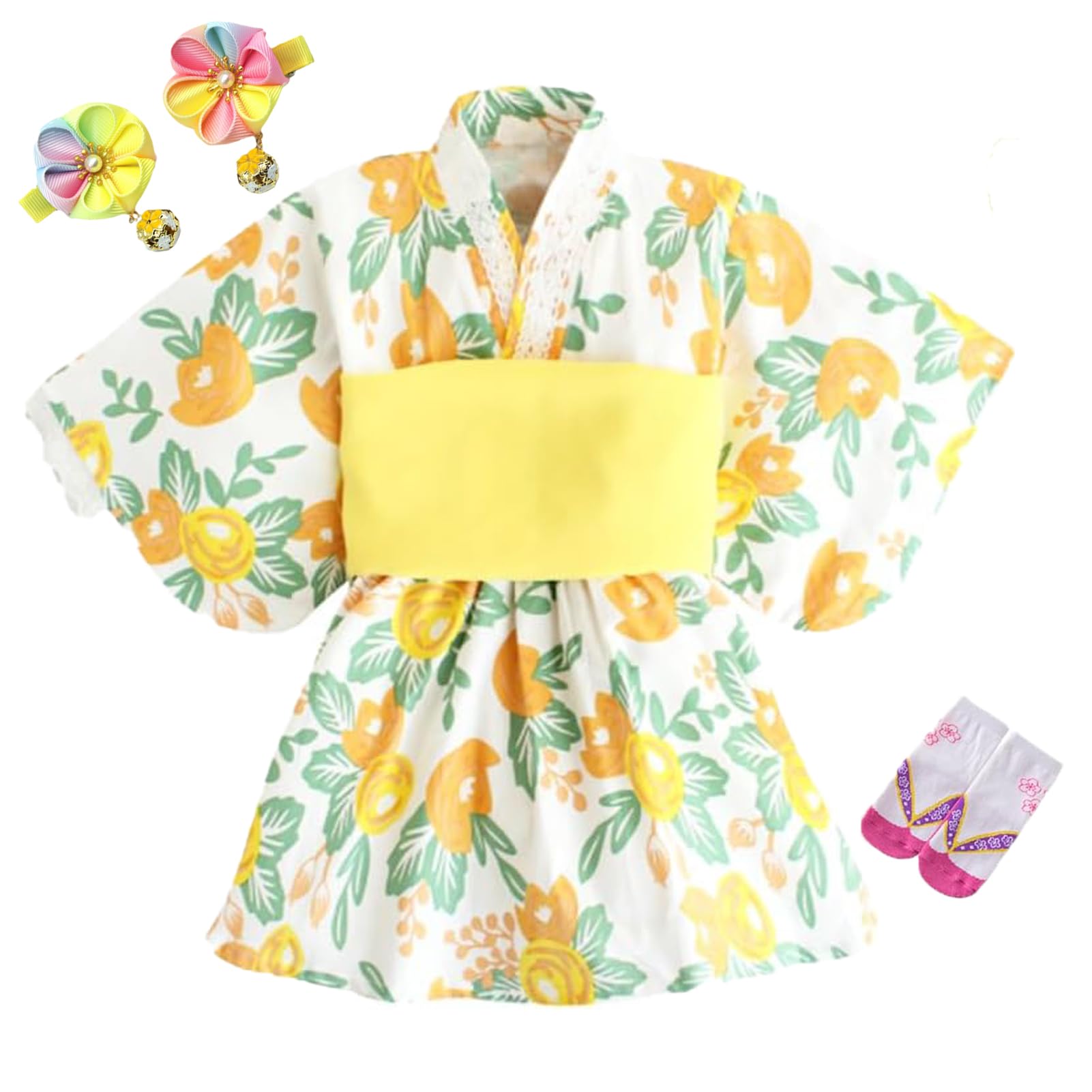 Amazon.co.jp: lucky lemon 浴衣 和装 甚平 女の子 セットアップ