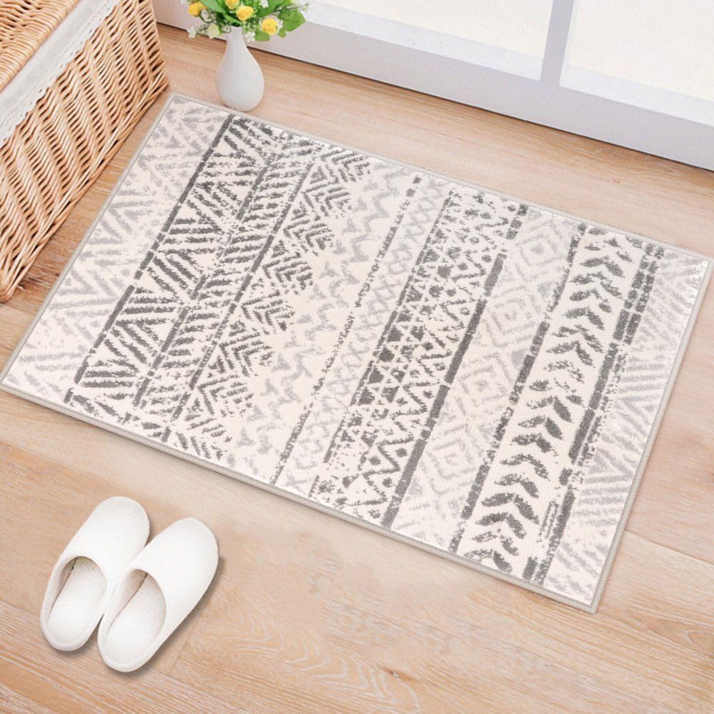 Rugshop Geometric Boho Perfect for high Traffic Areas of Your Living Room,Bedroom,Home Office,Kitchen Area Rug 2' x 3' Gray