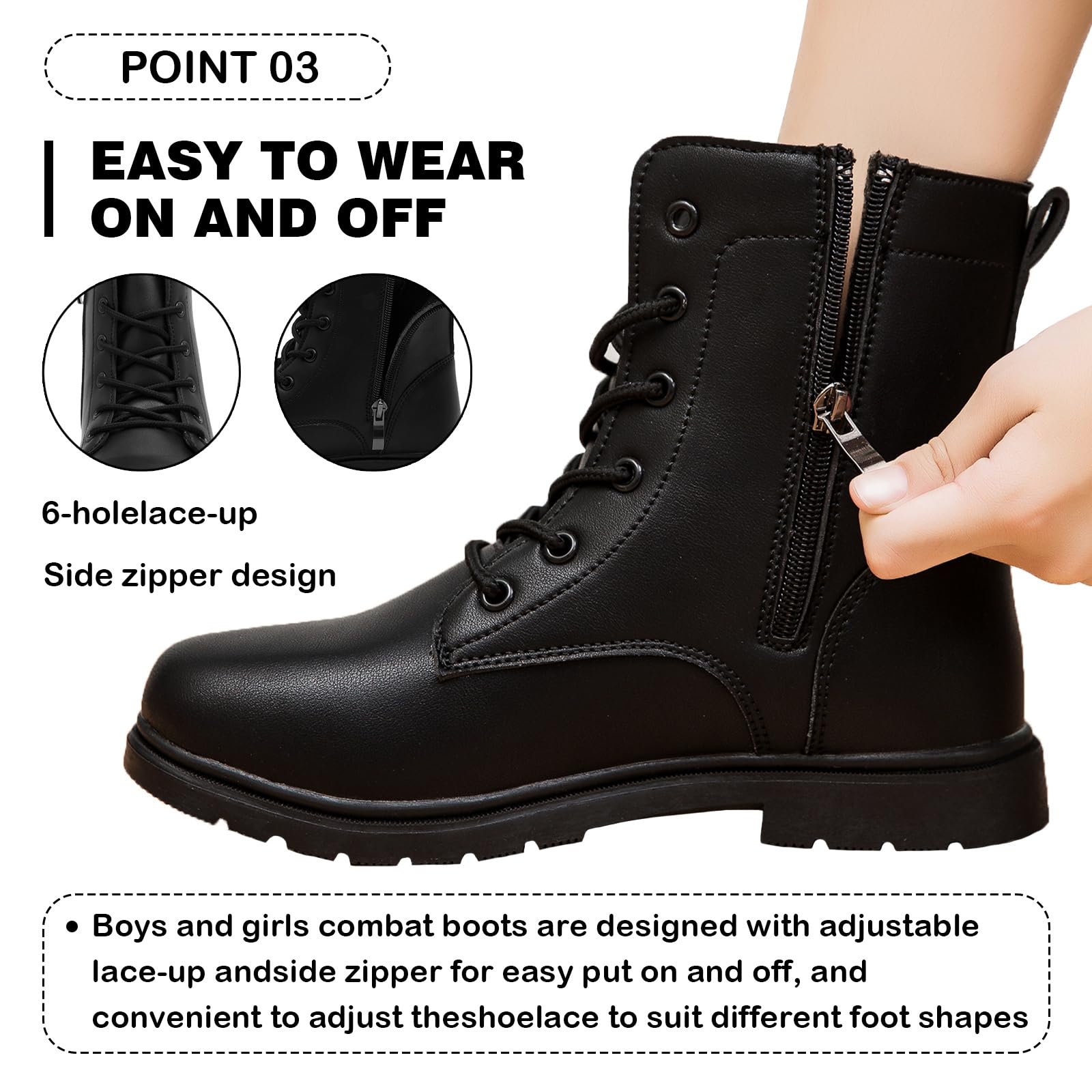 Jungen Mädchen Stiefel Klassischer Stiefel für Kinder Reißverschluss Frühlingstiefel Herbststiefel Winterstiefel Schnürstiefel