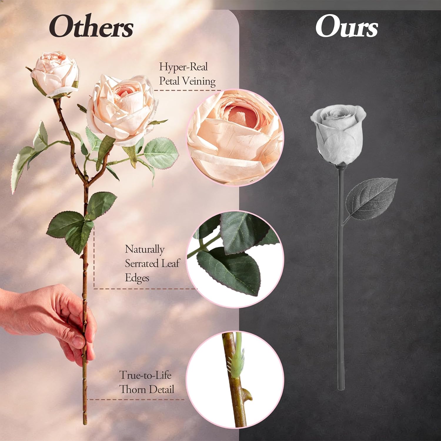 Antique Roses Bouquet 20pcs Silk Fake Rose Flowers Soft Open with Stems Natural Rose Floral Decorations for Wedding Anniversary Arrangement (White)
