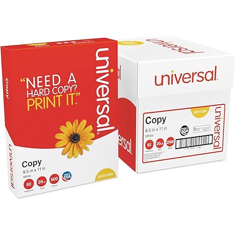 Universal UNV11289 Copy Paper: 5 Reams of Premium Quality for Effortless Printing