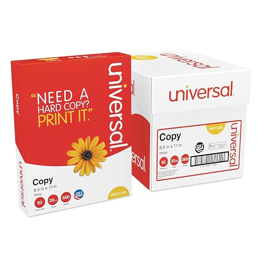 Universal UNV11289 8.5 in. x 11 in. 20-lb. Copy Paper Convenience Carton - White (500/Ream, 5 Reams/Carton)