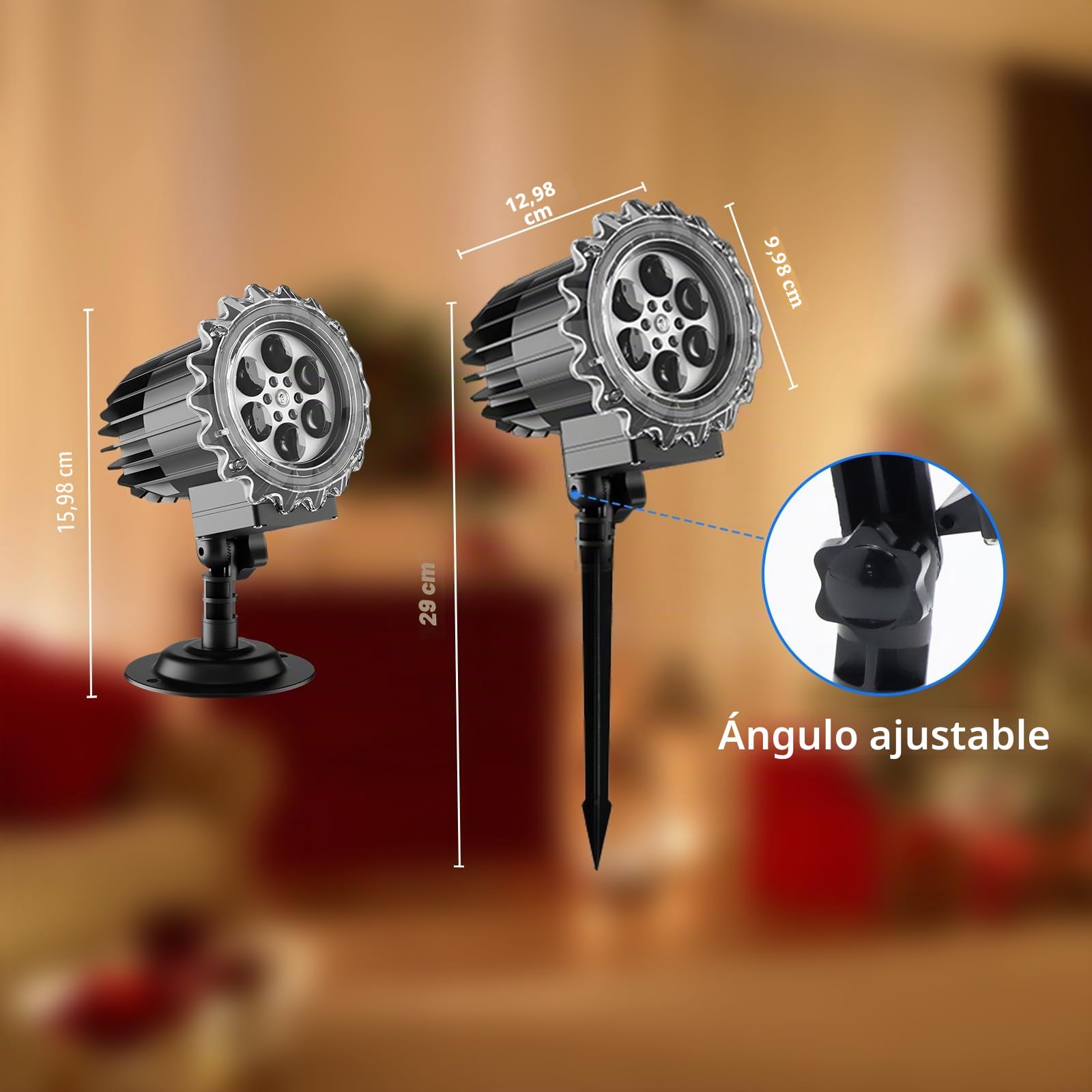 Proyector de copos de nieve de Navidad, Luz LED dinámica de copo de nieve, Proyector de luz impermeable para Navidad, iluminación exterior para jardín, ventana, pared, patio, decoración de fiesta de