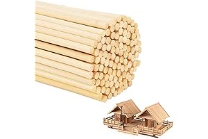 100PCS Wooden Dowel Rods: Unfinished Round Bamboo Wood for Your DIY Crafts