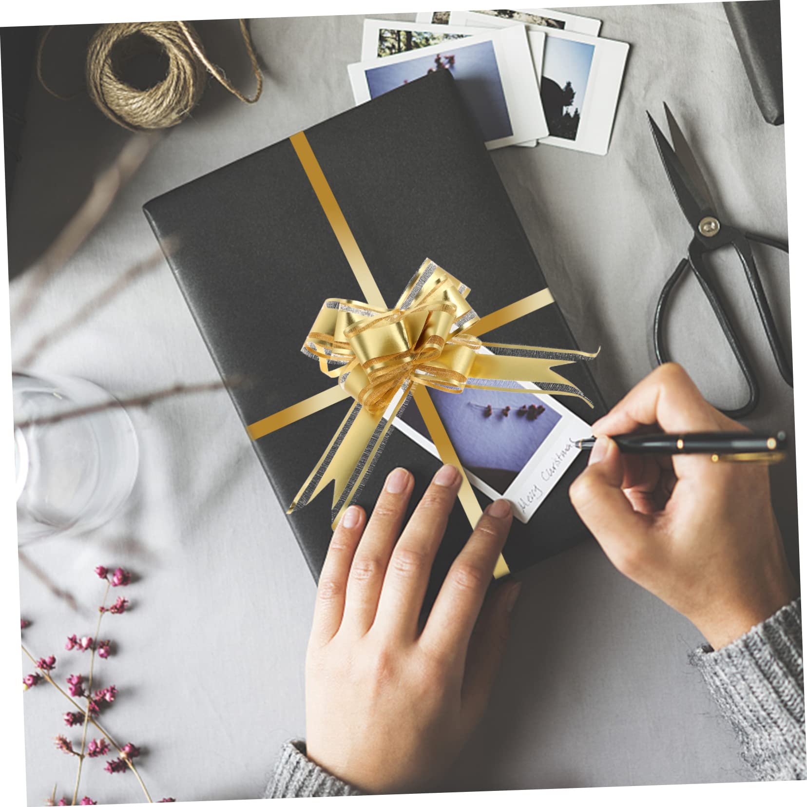 FRCOLOR 90stücke Pull Ribbon Bowknoten Dekoration Gold Rot Silber Für Geschenkverpackungen Hochzeiten Weihnachten Und Bastelprojekte