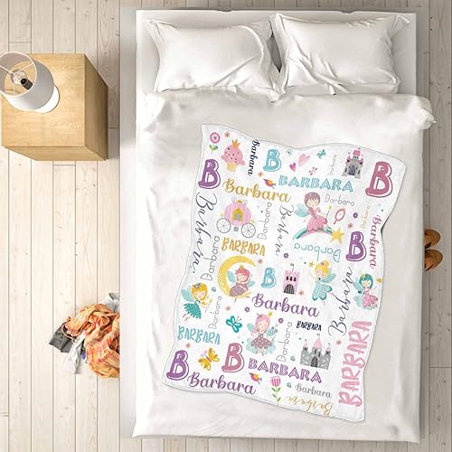 Miniatura 113 de Artsadd Personalized Baby Blanket for Girls Boys, Custom Baby Blankets with Name Customized Throw Blanket for Kids Newborn Baby Shower Birthday Gifts