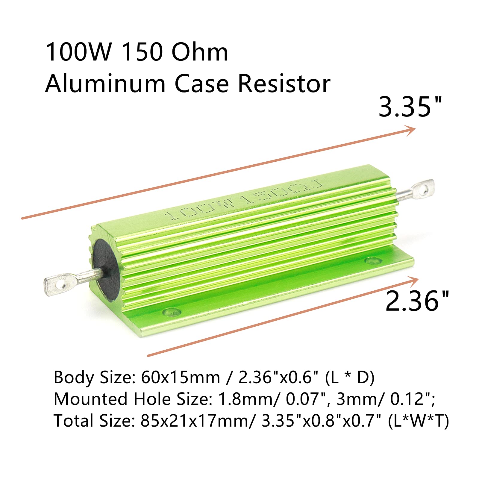 RX24 25W Aluminum PoweR Metal Shell Case WiRewound ResistoR 0.01 ~ 30K 1 2 3 5 6 8 10 20 100 150 200 300 500 1K 10K ohm RX24 25W Aluminum PoweR Metal Shell Case WiRewound ResistoR 0.01 ~ 30K 1 2 3 5 6 8 10 20 100 150 200 300 500 1K 10K ohm