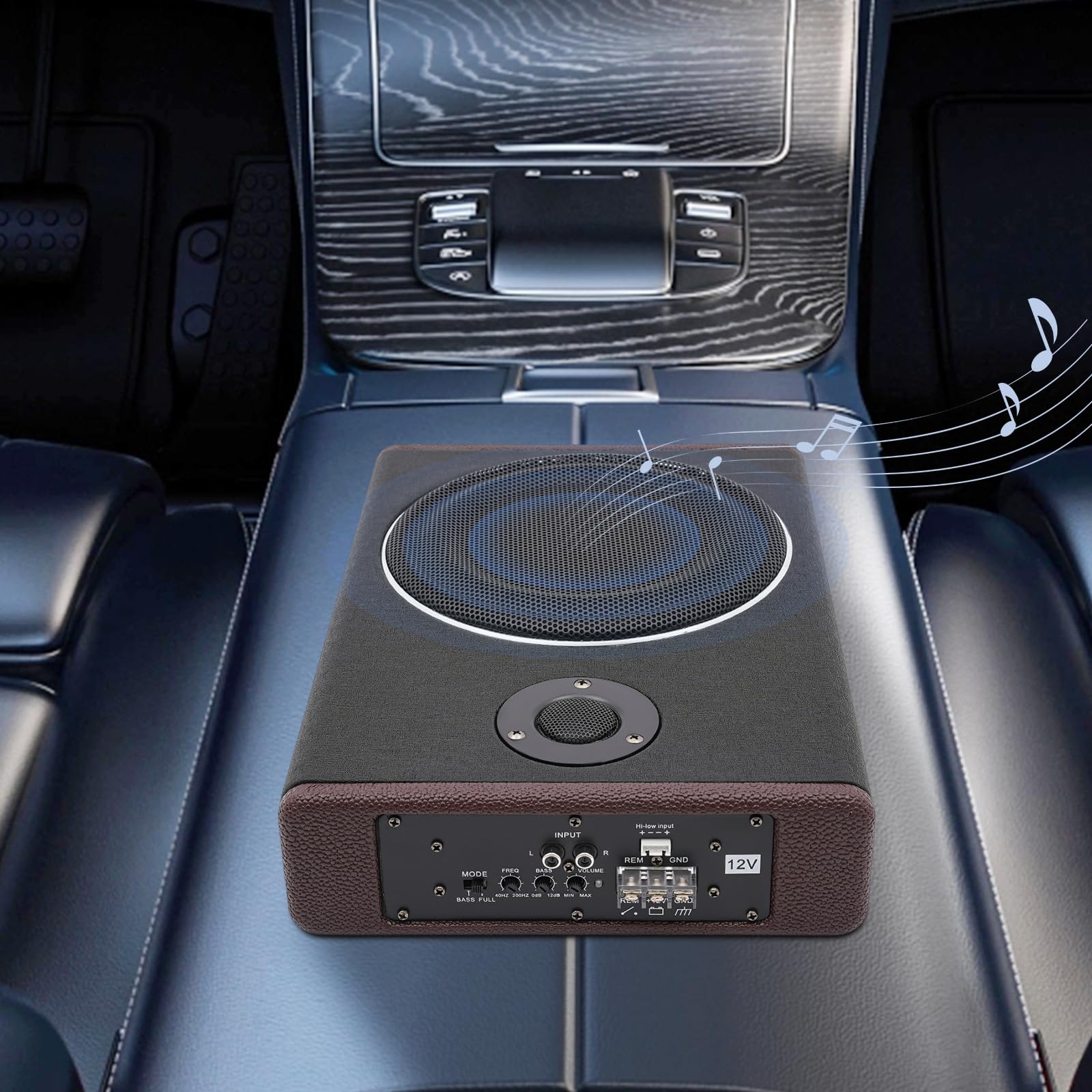 Subwoofer para coche, 12 V, 600 W, bajo estéreo, 8 pulgadas, amplificador de subwoofer activo para coche, SUV, camión, sistema de sonido