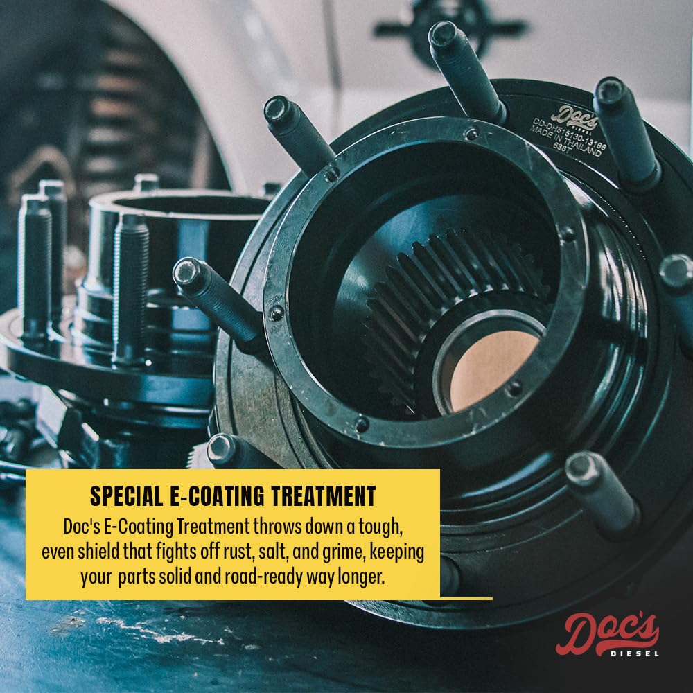 Doc's Diesel Premium E-Coated Front Wheel Hub Assemblies Kit DH515162-2 | Compatible with RAM 6.7L Cummins 2WD/4WD 2013-2018 | Replaces 515162