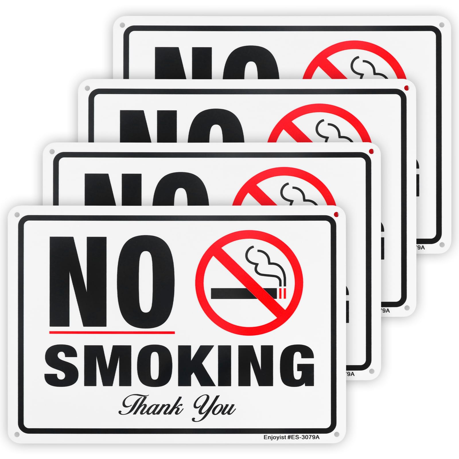 Znak "No Smoking Thank You" dla firm, 30 x 20 cm, nierdzewne aluminium, odblaskowe, chronione przed promieniowaniem UV i warunki atmosferyczne