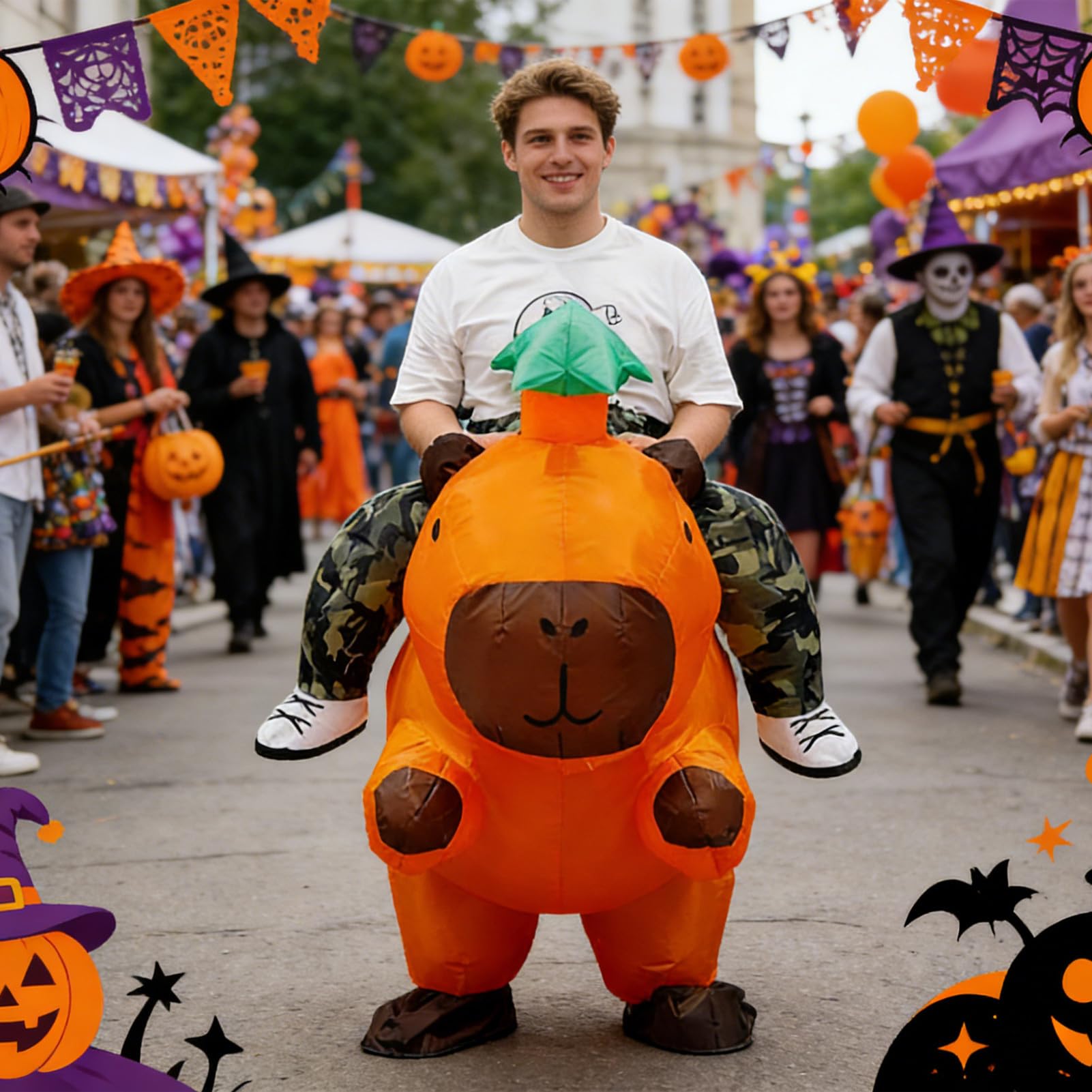 Nadmuchiwany Kostium Kapibary Dla Dorosłych Zabawne Nadmuchiwane Przebranie | Cosplay Kostium Kapibary Do Jazdy Dla Halloween Szkolne Występy Karnawał Urodziny Święto Tematyczna Imprez