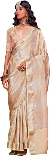 AKHILAM Women's Kanjivaram Pure Soft Silk Saree With Unstitched Blouse Piece