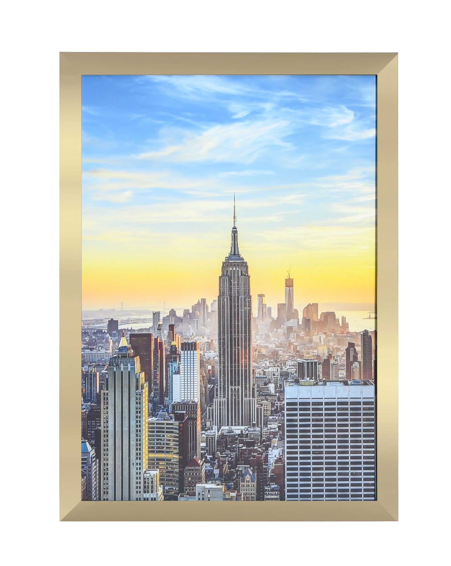 Frame Amo Gold 23.4x33.1 A1 Picture or Poster Frame, 1 inch Wide Border, Smooth Finish, Acrylic Front