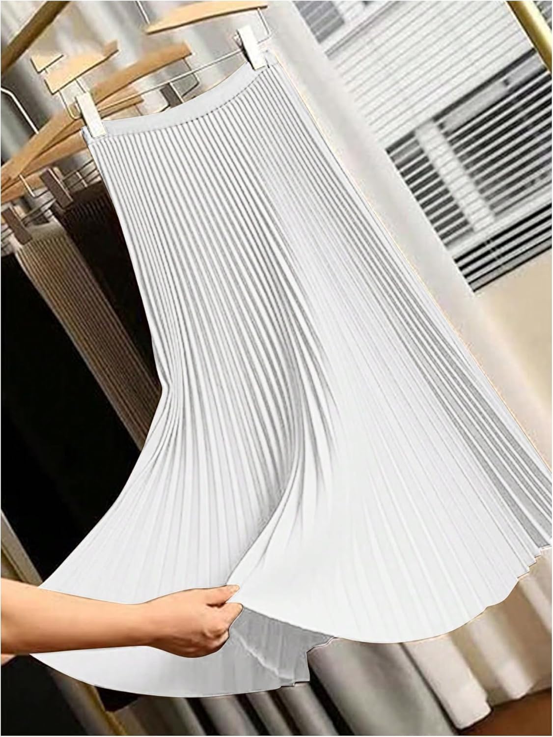 SOLY HUX Women's High Waisted Flowy Pleated Maxi Skirt Swing A Line Long Skirts - Image 2