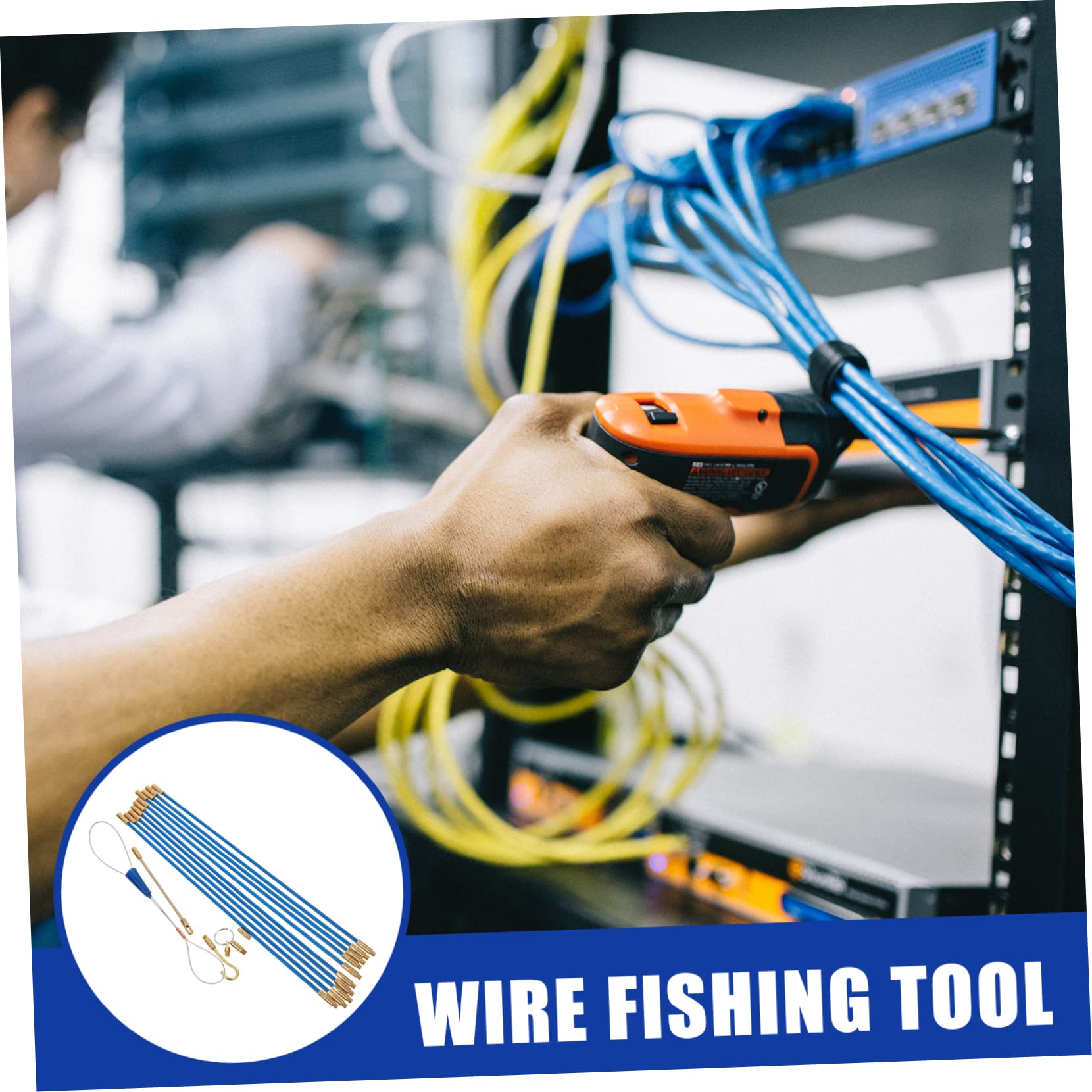 jojofuny 2sätze Fiberglas Kabelziehwerkzeug Für Elektroinstallation Teiliges Mit Fischband Und Flexiblen Kupferleitungen Zum Durchziehen Von Kabeln Durch Wände Und Decken