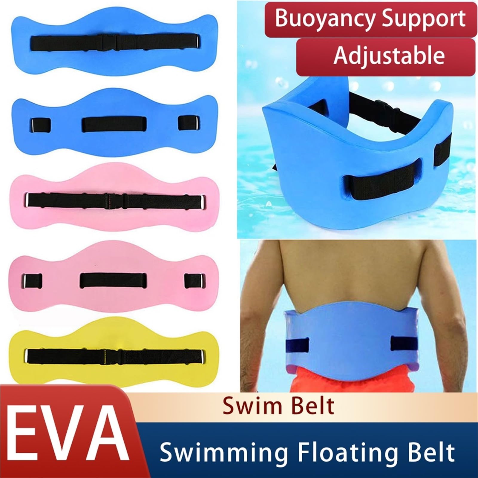 Schwimmgürtel Schwimmgürtel aus Eva, Verstellbarer, Schwimmbrett-Auftriebsgürtel for das Schwimmtraining im Pool