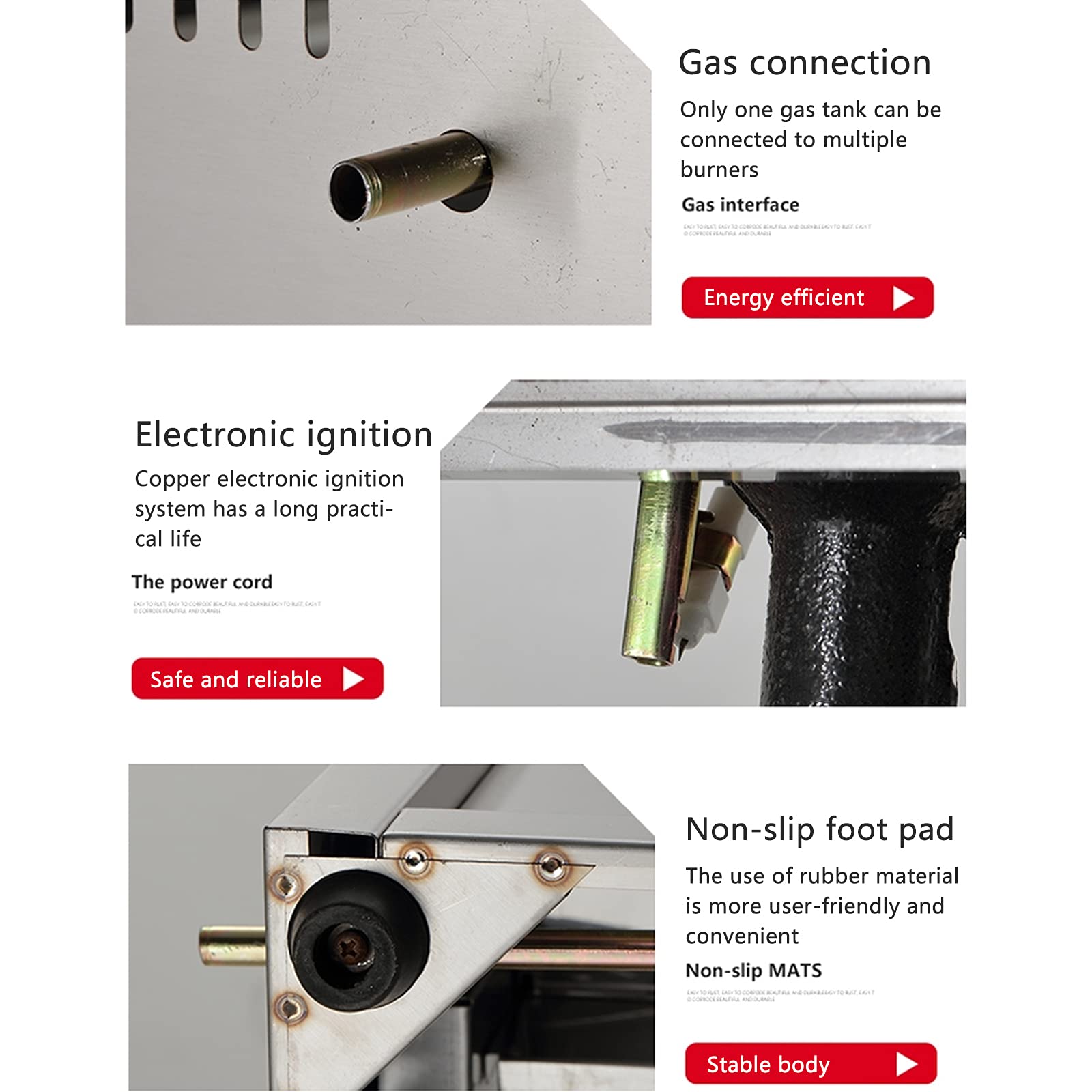 Friggitrice a gas di grande capacità, in acciaio inox, per uso domestico e commerciale, potenza di fuoco regolabile, include cestini e coperchi, perfetta per patatine, ciambelle, pesce