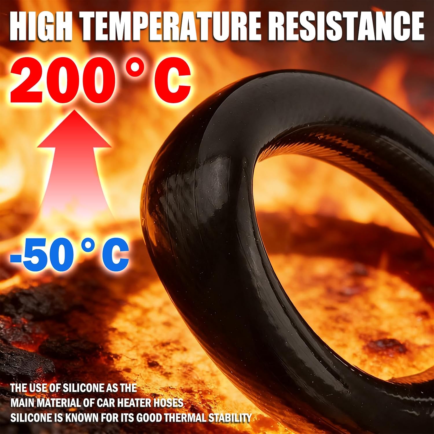 9.84Ft Heater Hose for Cars,Silicone Flexible Radiator Hose as Air/Water Transfer Paths,Straight Car Radiator Coolant Hoses Car Accessories Working Pressure 60PSI (5/8'')