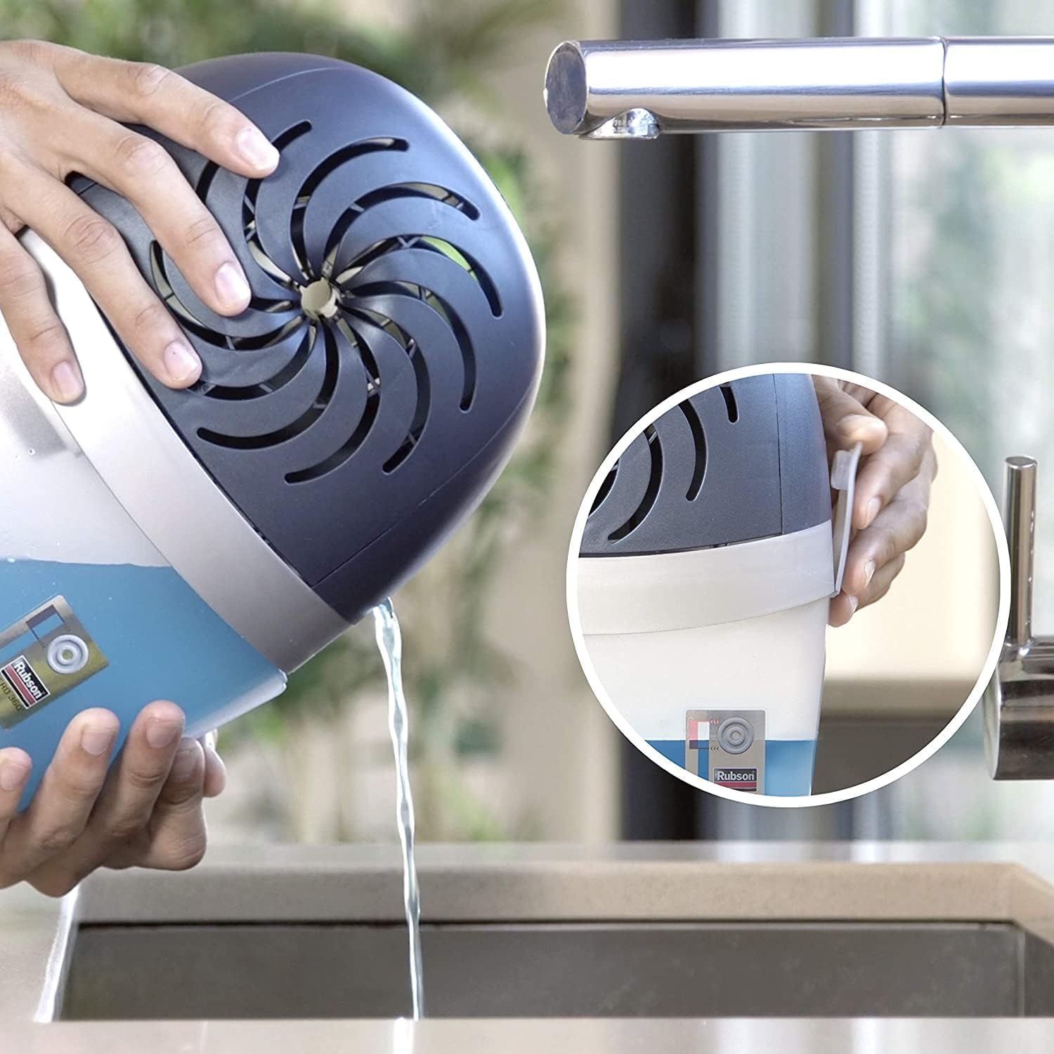Rubson AERO 360° TAB, recharges en tabs neutres pour absorbeur d'humidité, ultra absorbantes et anti odeurs recharges pour déshumidificateurs AERO 360°, 6 x 450 g