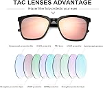 SIPHEW Womens Mirrored Sunglasses Polarized - Fashion Oversized Eyewear with UV400 Protection for Outdoor
