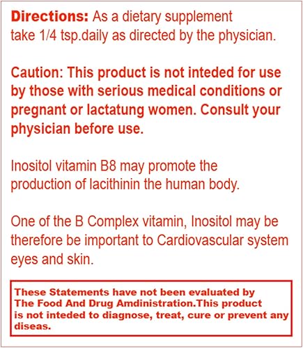 Miniatura 2 de Super Inositol  Inositol (Vitamina B8) Polvo para el equilibrio hormonal, la fertilidad y el apoyo ovárico  Inositol esencial para los ojos y el