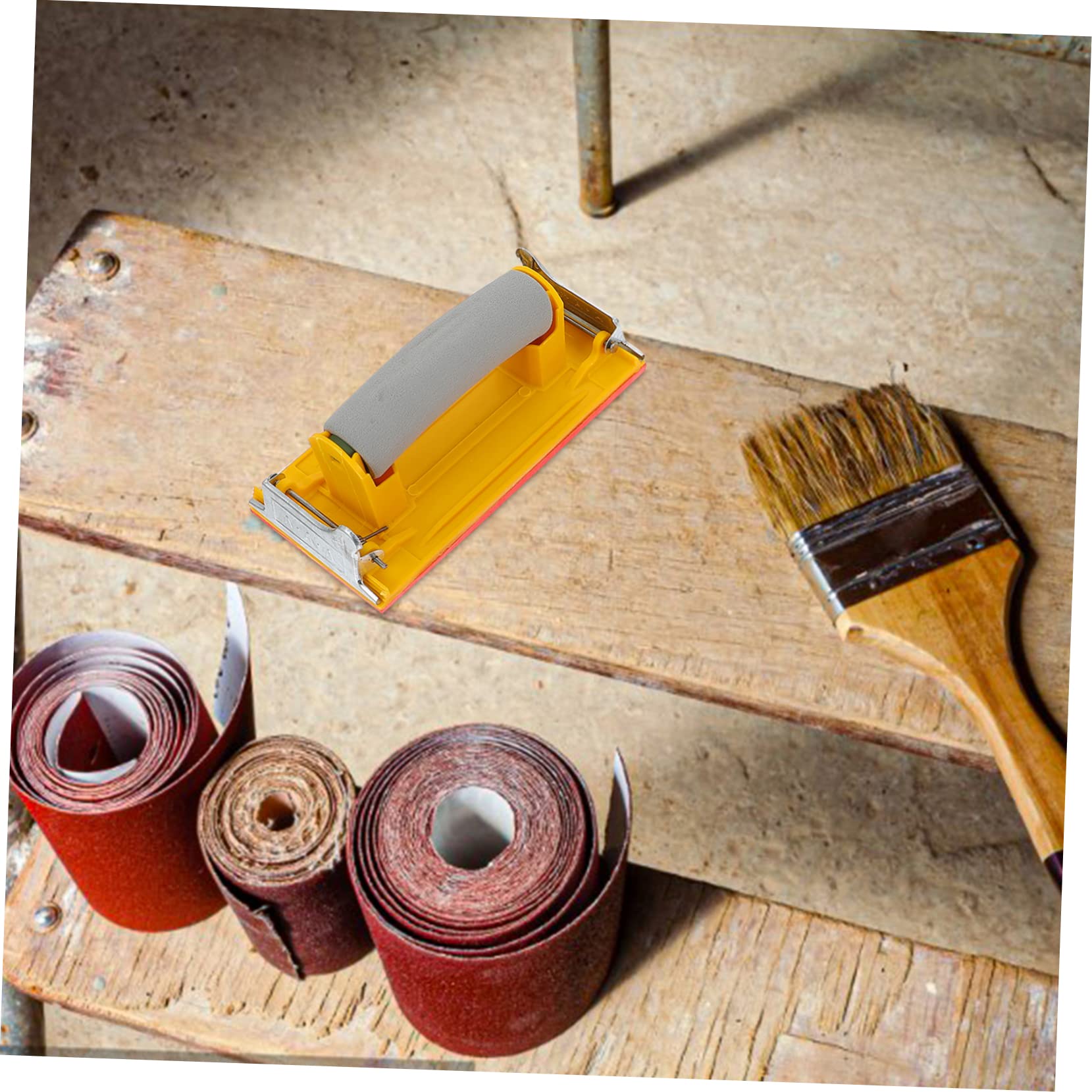 Schleifpapier Schleifhalter Tragbar und Vielseitig Einsetzbar 3 Stück mit Rutschfestem Schwammgriff aus Pp Zufällige Farbe für Holzbearbeitung und Kunsthandwerk