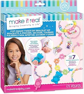 Make It Real 2901328 Pop! Shake! Twist! Bracelet Set, DIY Jewellery Set with Fidget Pendant, DIY Bracelet, Craft Kit, Creative Kit for Children