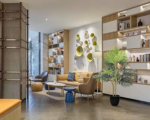 Miniatura 5 de RITSU - Dieffenbachia artificial de 42 pulgadas de alto, plantas artificiales de hoja perenne, sin mantenimiento, para decoración del hogar en