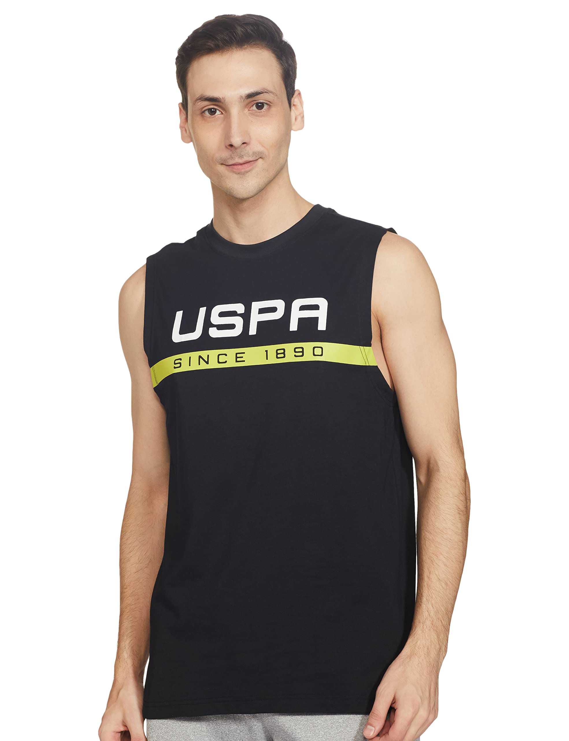 Men Crew Neck Brand Print IYAE Fashion Vest - Pack of 1