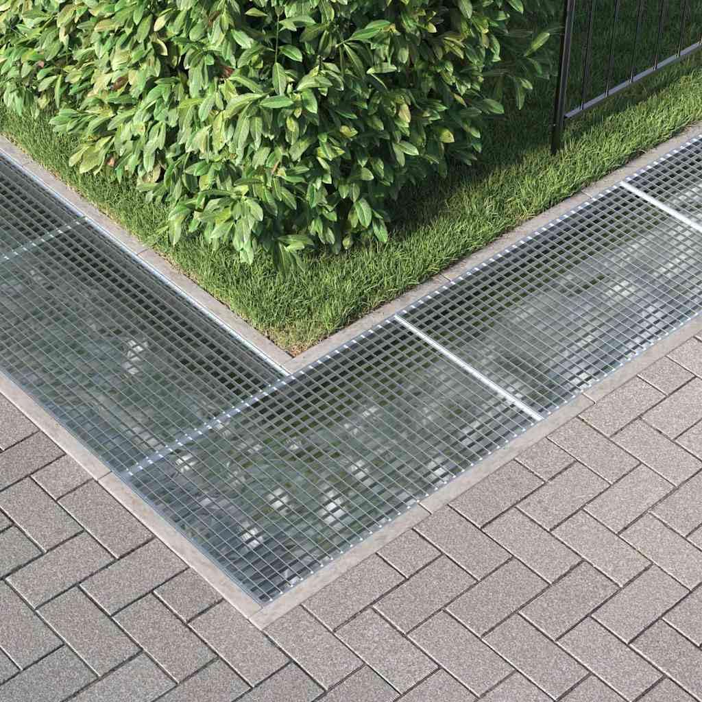 Griglia argentata, 30 x 30 x 2 cm, in acciaio zincato a caldo, filtro per scarico, filtro per capelli, tappo per lavandino, doccia, vasca da bagno, cucina, con design di drenaggio efficiente