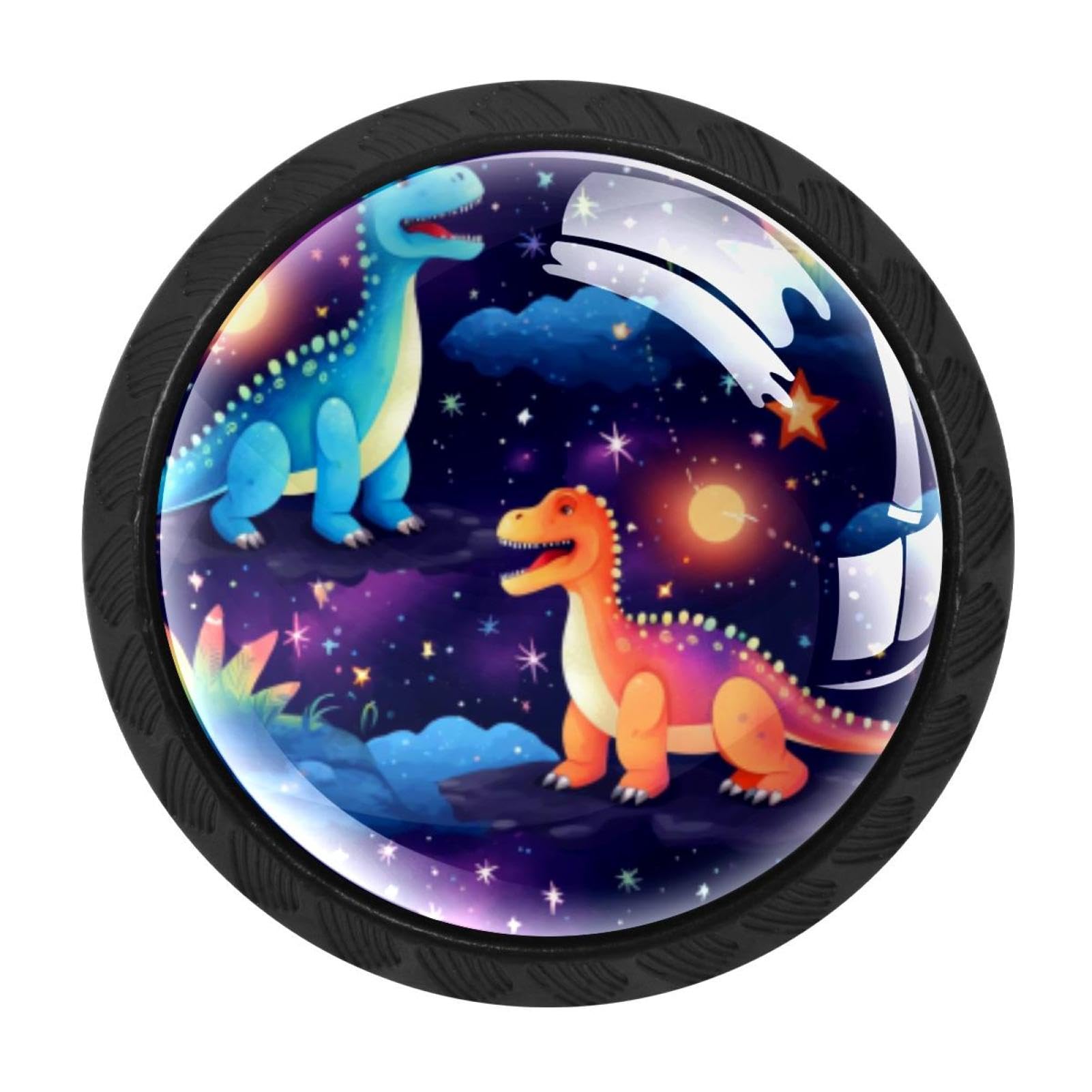 Chenzzzz Multicolored 09 4 Pack Starry Dinosaur Drawer Knob Cabinet Hardware