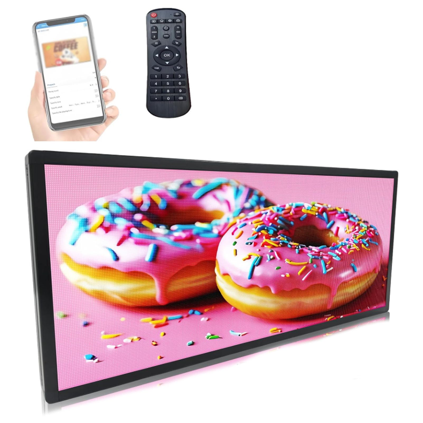 Wyświetlacz LED, 18,5''/21,5''/23,6''/27''/32''/43''/50'', reklamowy billboard cyfrowy, inteligentny ekran dzielony, komercyjny wyświetlacz cyfrowy do reklamy, odtwarzacz multimedialny 21.5in